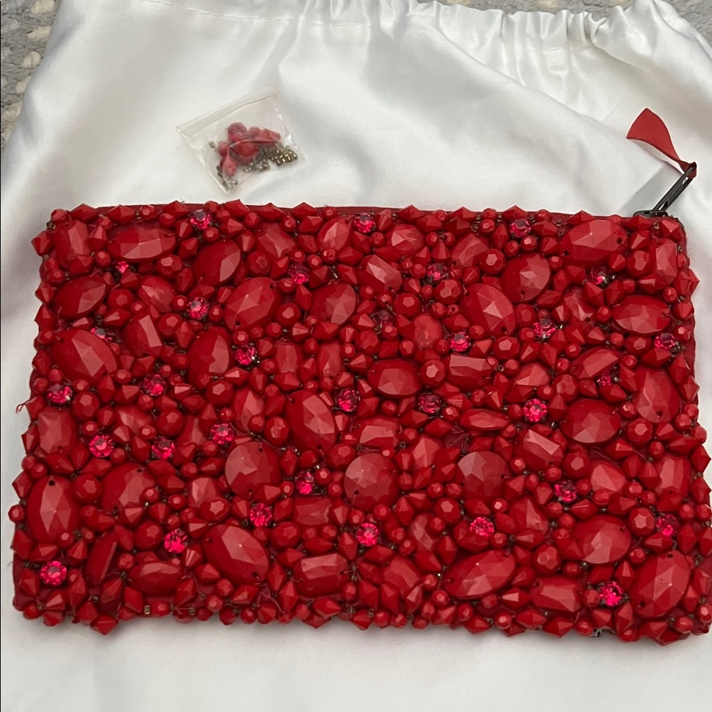 Red Beaded Clutch